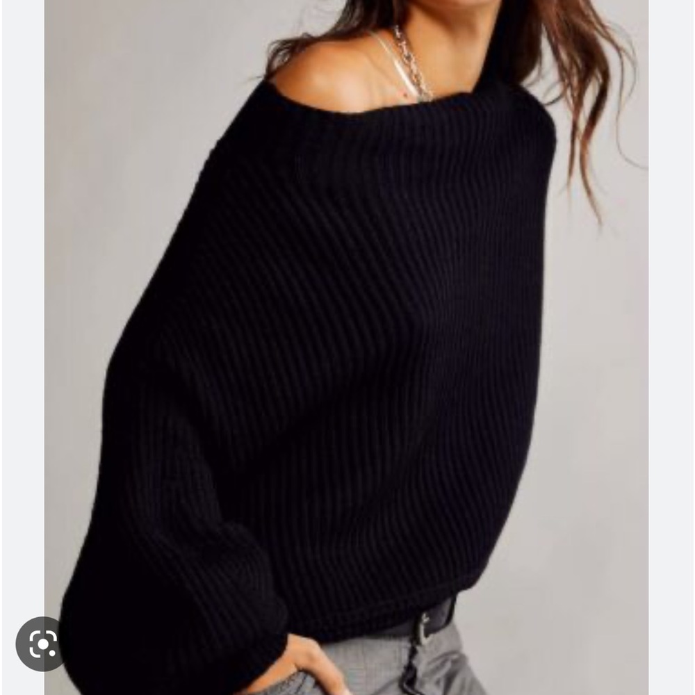 Free people emmy mock neck pullover oversized sweater small